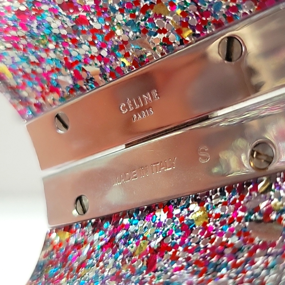 CELINE Confetti Glitter Resin Bangle Bracelet - Picture 10 of 13